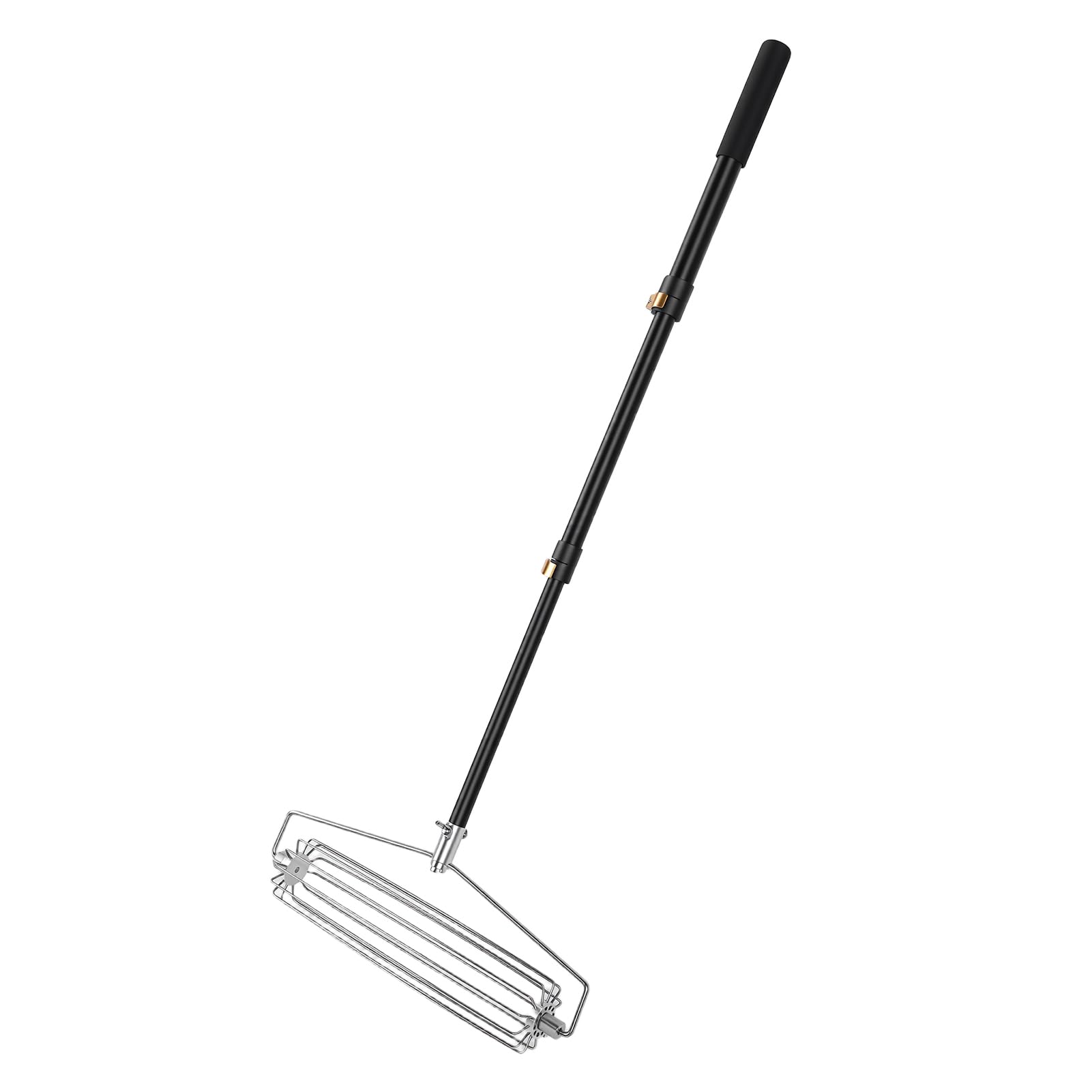 Luocute Rastrillo de Trampa de , Rastrillo de Búnker de Acero Inoxidable 304 con Poste Retráctil de Aleación de Aluminio y de EVA, para Salto Largo, Salto Alto, Campos de Béisbol,