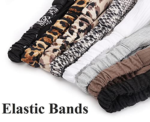 Huachi Fashion Headbands For Women Twist Knot Boho Leopard Print, Soft Elastic Hair Bands For Teen Girls Head Wrap Accessories, 8Pcs (Headbands Non Slip) #TOP2