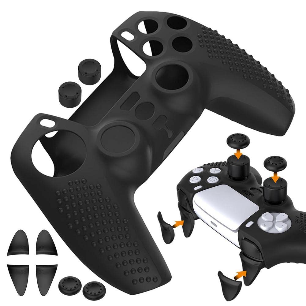 Funda protectora de silicona antideslizante + tapa basculante para controlador PS5 Edge