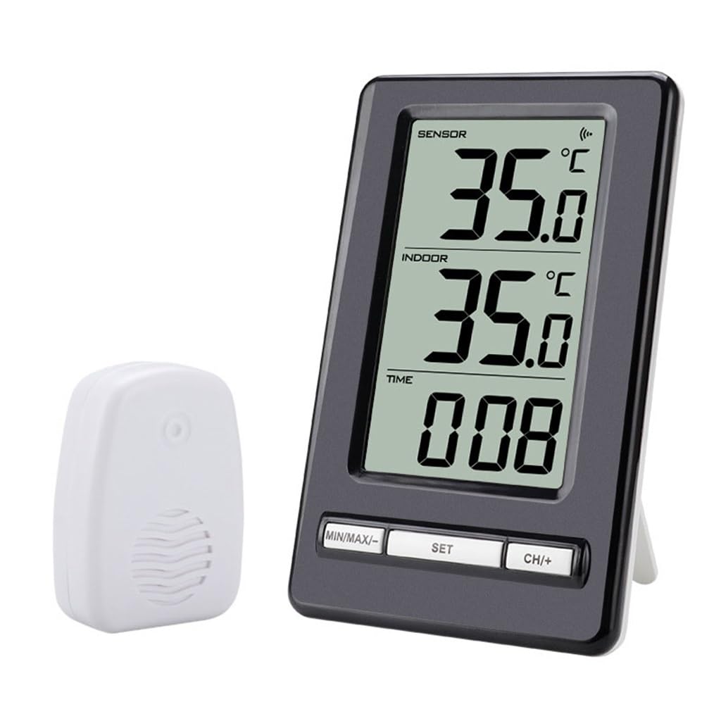 Termometro per Interni ed Esterni, indicatore di Temperatura Ambiente, Ampio Display Digitale.