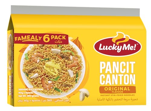 Lucky Me Pancit Canton Original Flavor 6-Pack (2.12 oz/60g ea x 6) - packaging may vary