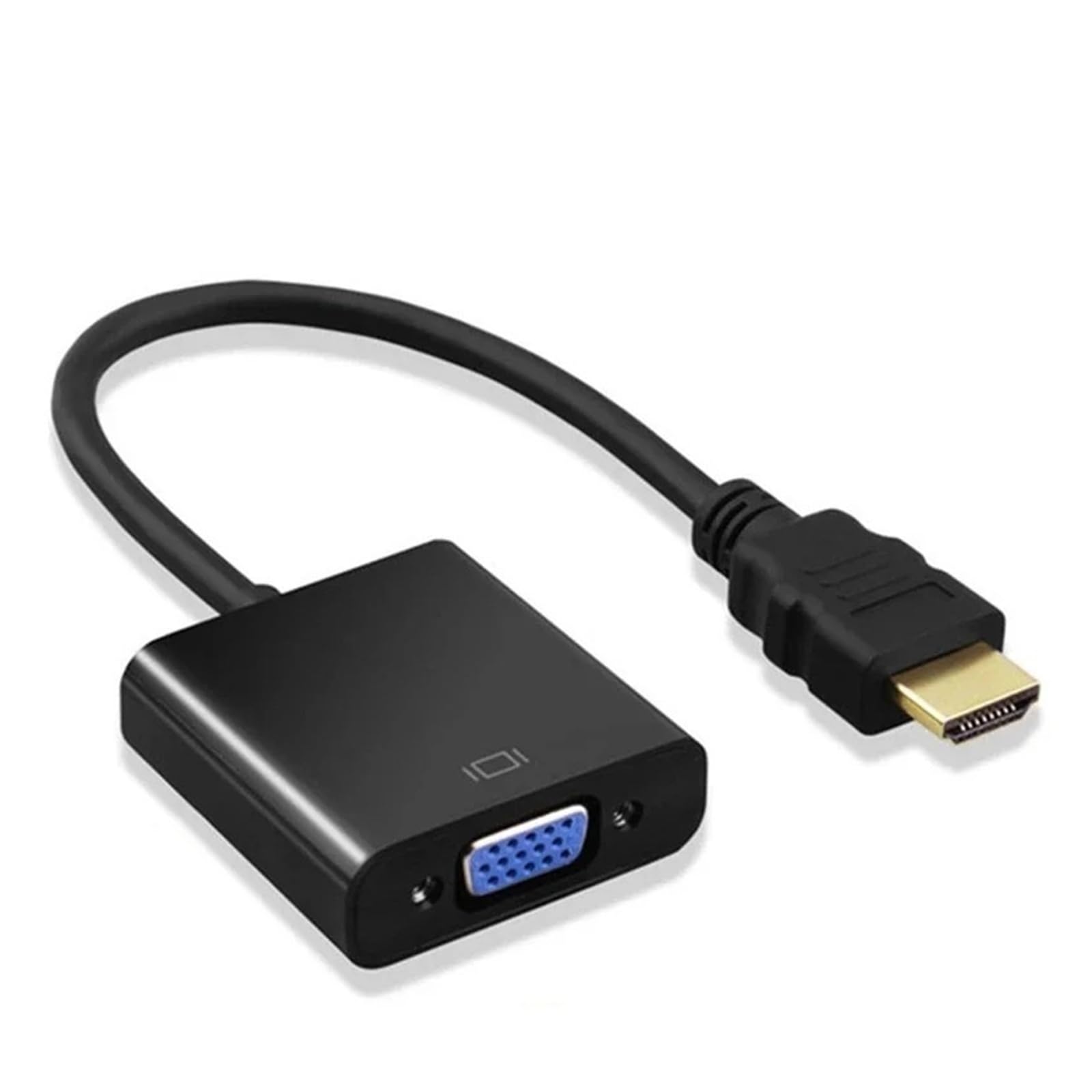 Adattatore audio 1080P da HDMI a VGA maschio a femmina, convertitore per PC portatile (nero)