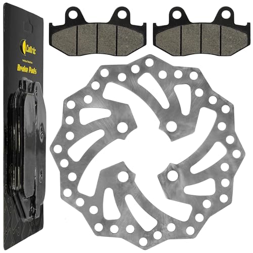 Caltric Rear Brake Disc Rotor with Pads Compatible with Yamaha YFZ450R / YFZ450RSE Special 2009-2026