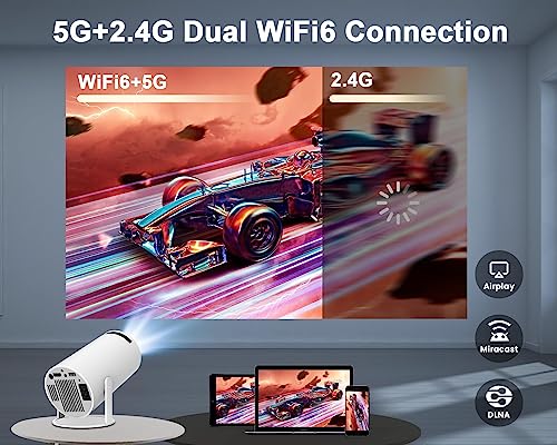 Image of TOPTRO Free Style Projector for Home 4K support 720P Native HD Portable Projector Android 11 YouTube Builtin Apps 5G WiFi Auto Keystone 3500 lumens (350 ANSI) 3 Watt Speaker 176 inch Screen Compatible 4K TV Stick