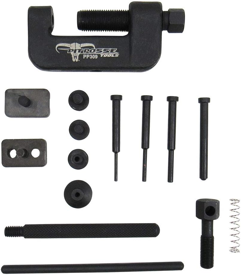 Pit Posse PP309 Chain Breaker and Riveting Tool - 16-Piece Motorcycle Chain Cutter Tool Kit - User-Friendly & Practical - Premium Quality Sturdy Design - Includes Carrying Case