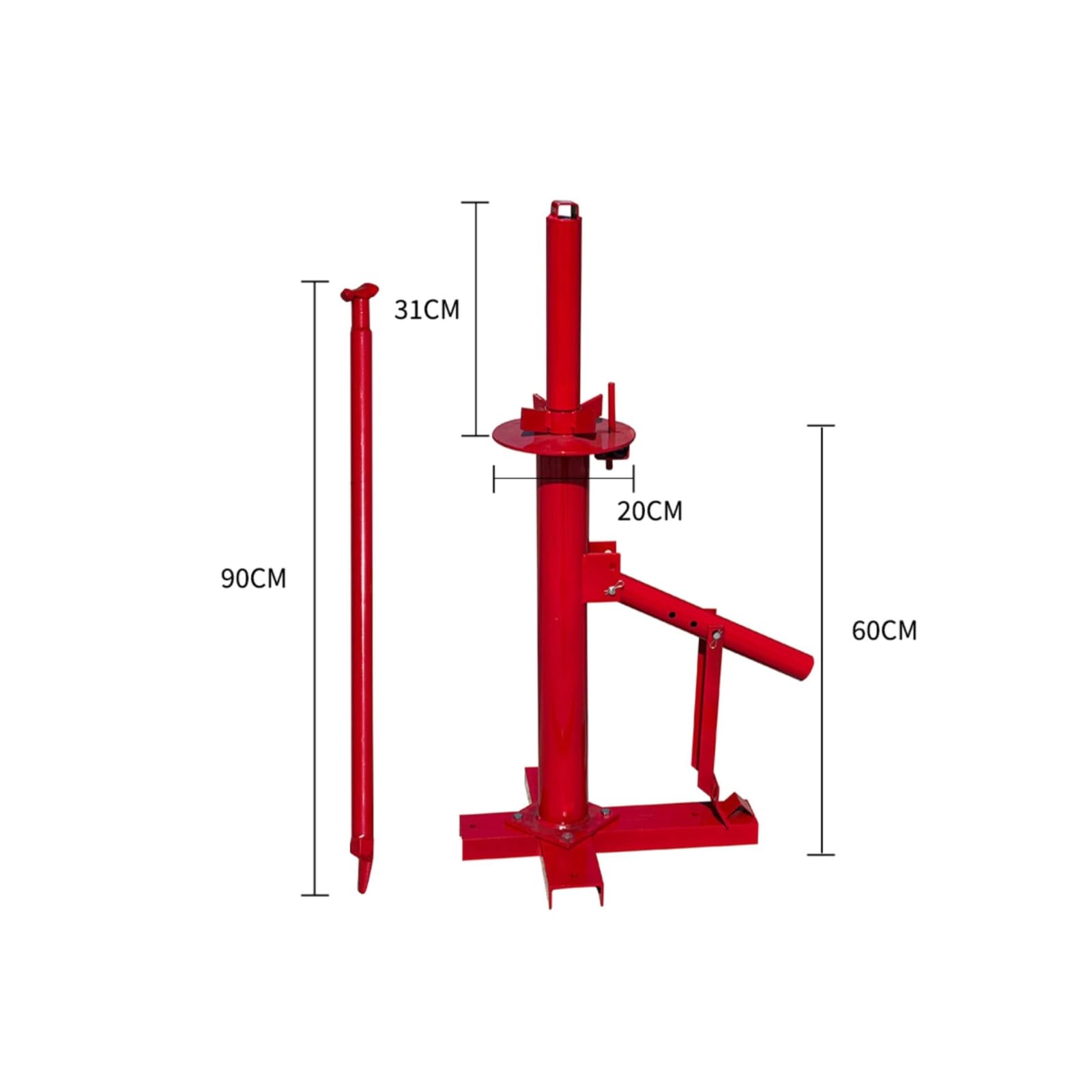 Démonte-Pneu Manuel Machine de Changement de Pneus Équipement à Levier Décolle-Talon en Acier avec Socle à Boulonner et Levier de 90 Cm Adapté aux