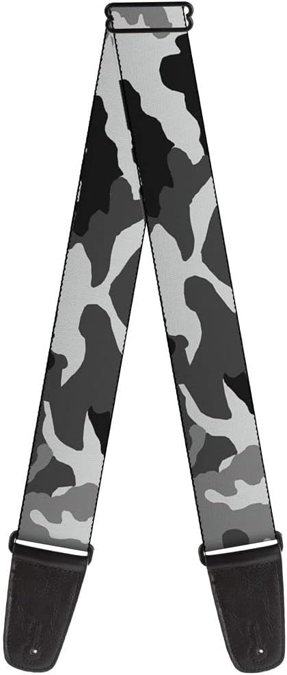 Buckle-Down Guitar Strap, Camo White, 2 Inches Wide