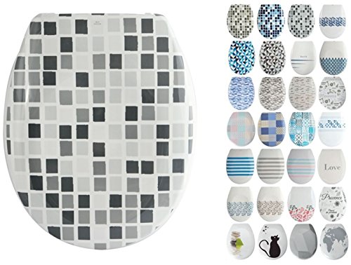 Preisvergleich Produktbild MSV WC Sitz Duroplast Absenkautomatik (Mosaiko Grau)