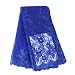 Aisunne African Lace Fabrics Classics Nigerian French Lace Fabric 5 Yards with Fashion Rhinestones and Embroidered Beading Flower for Wedding Party Dresses (Blue B)