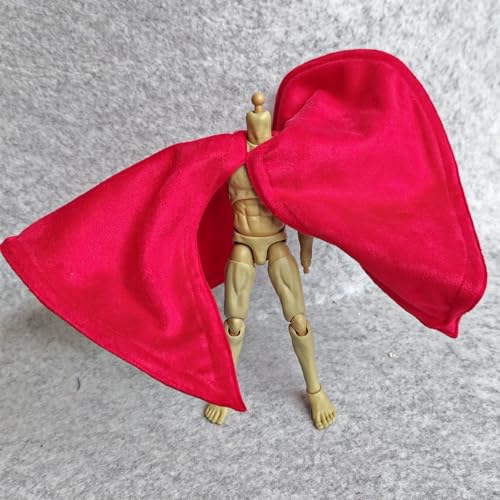 1:12 Scale Fabric Wired Pullow Cloak for 6 inch 1/12 6 inches Action Figure Clothes (Red)