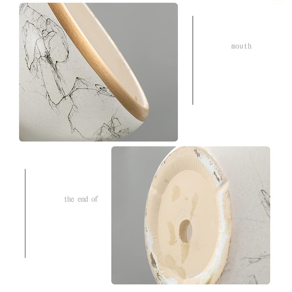 Vasi da Giardino Vaso da Fiori in Ceramica, fioriere per Interni ed Esterni con Foro di drenaggio e piattino, vasi per Piante con Phnom Penh per la Decorazione Domestica, Bianco