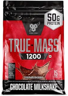 BSN TRUE-MASS Weight Gainer, Muscle Mass Gainer Protein Powder, Chocolate Milkshake, 10.38 Pound (Package May Vary)