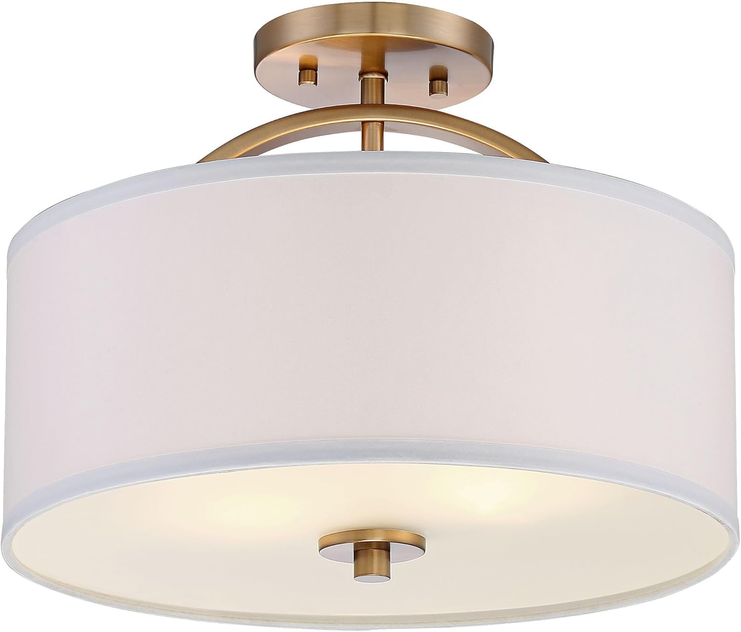 Lampes suspendues plafonnier moderne semi-encastré laiton chaud lin blanc pour cuisine