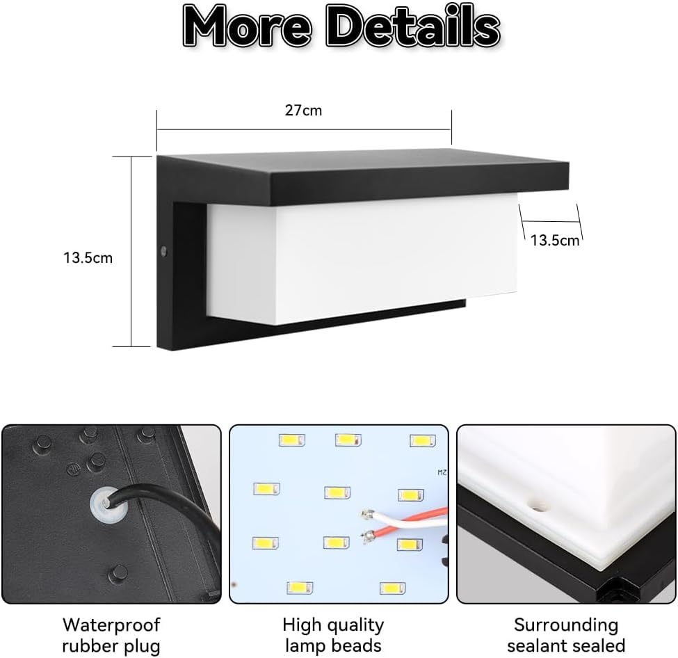 Applique LED Esterno CHENBEN 2 Pezzi: Faretto Regolabile 12W Luce Calda IP65 Per Giardino E Balcone - 2