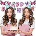 BIEUFBJI Fairy Happy Birthday Decorations - Butterfly Banner Decor for Fairy Garden Birthday Party Supplies