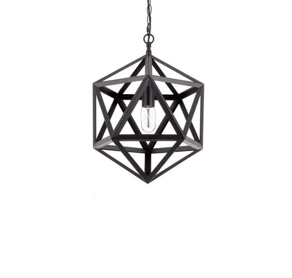 Lustre géométrie 45cm suspension industrielle plafonnier salon restaurant - 7