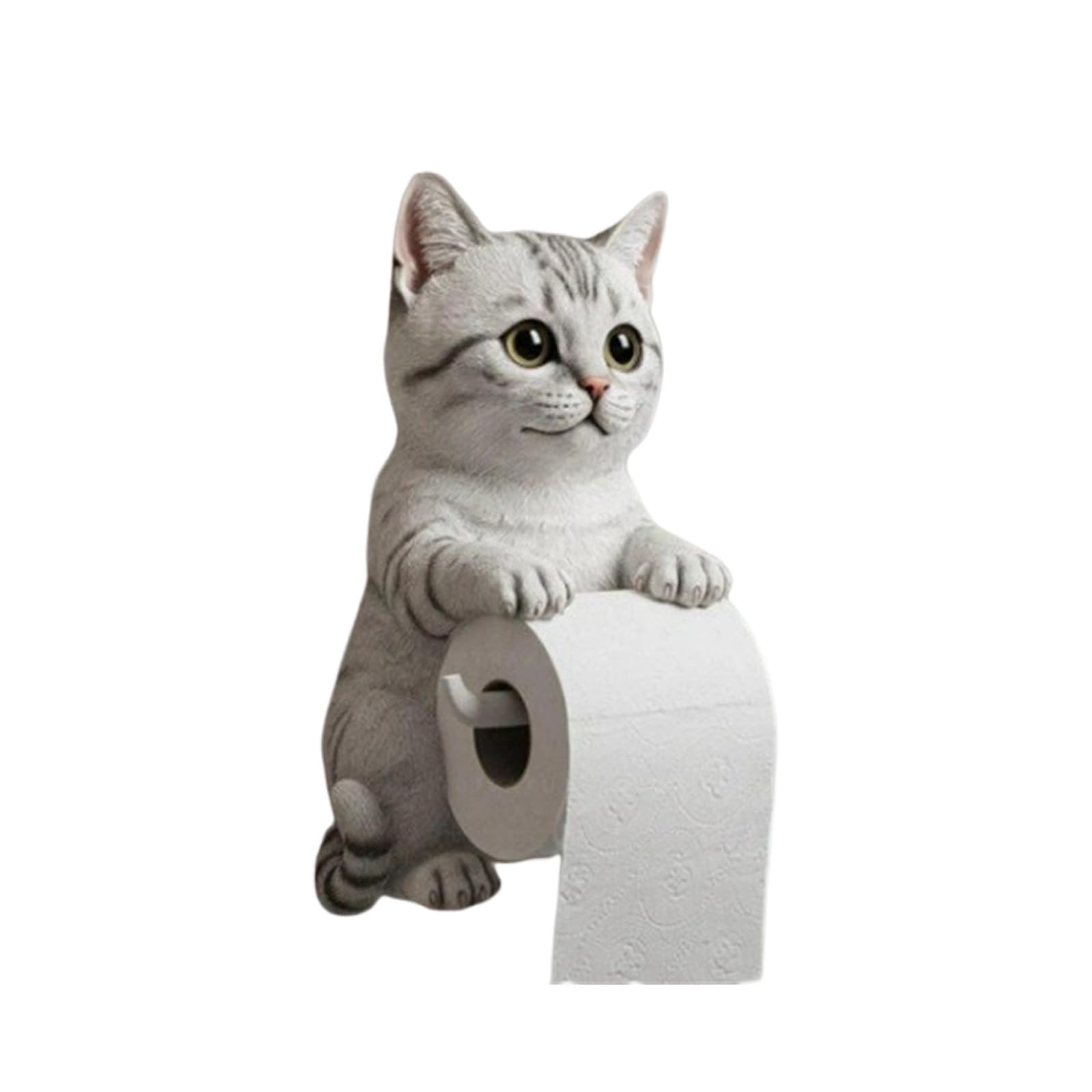 Qusinfc Kittys Themed Wall Mounts Tissue Paper Dispenser Resin Construction Bathroom Storage Organizers Easy Installs Resin Toilet Roll Storage