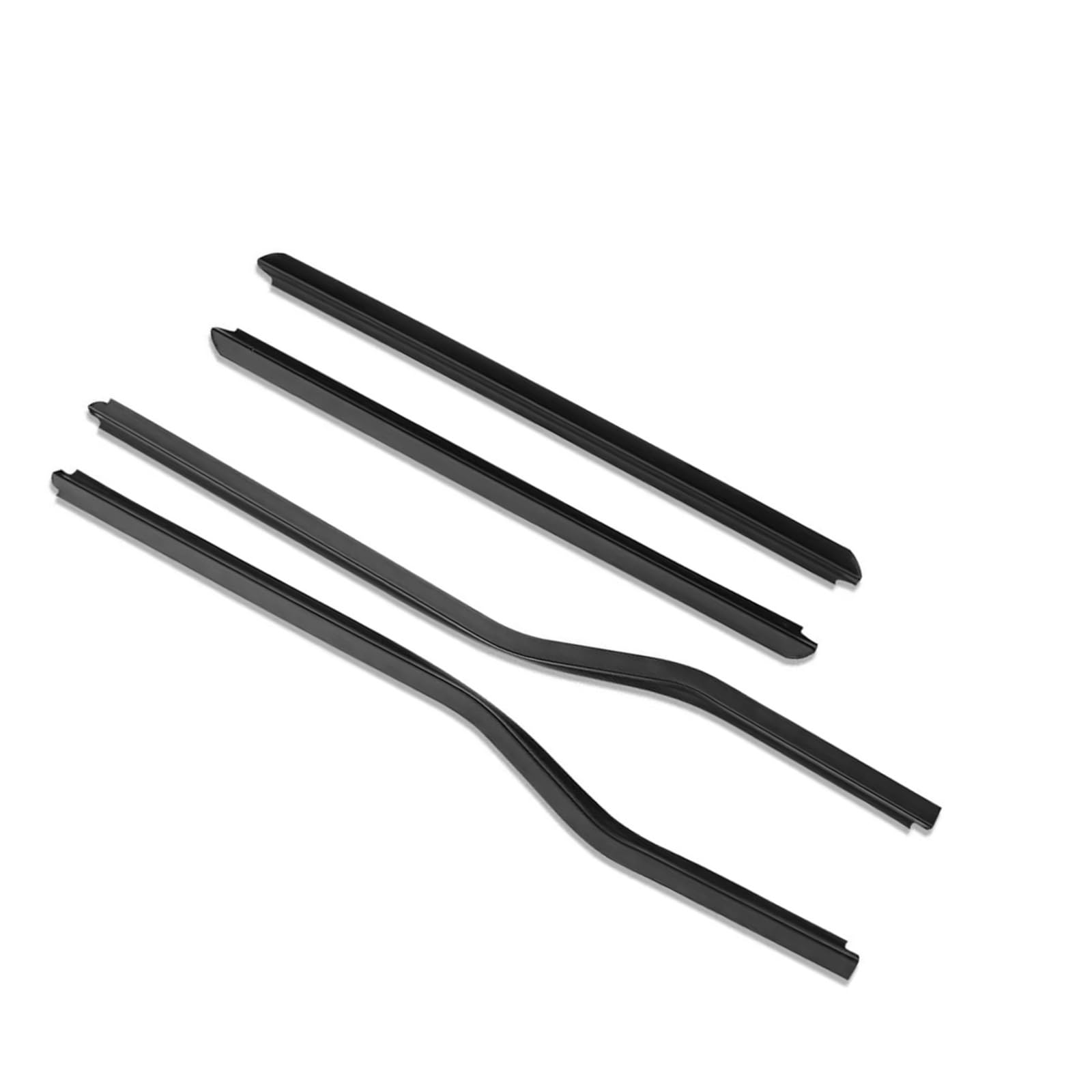 Hlwxmdz One Color F81z-2521452-Aa 4 Pcs Black Outside Laminate Window Glass Rubber Weatherstrip For Ford F250 F350 F450 F550 1999-2016 Car Window Seals