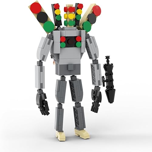 Skibi - Bloques de construcción para hombre de inodoro, personajes de video de terror, modelo de hombre de semáforo mecánico, coleccionables de
