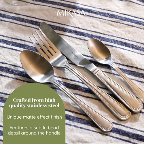 Mikasa Portobello 16pc Stainless Steel Cutlery Set, Gift Boxed, Silver - Image 4