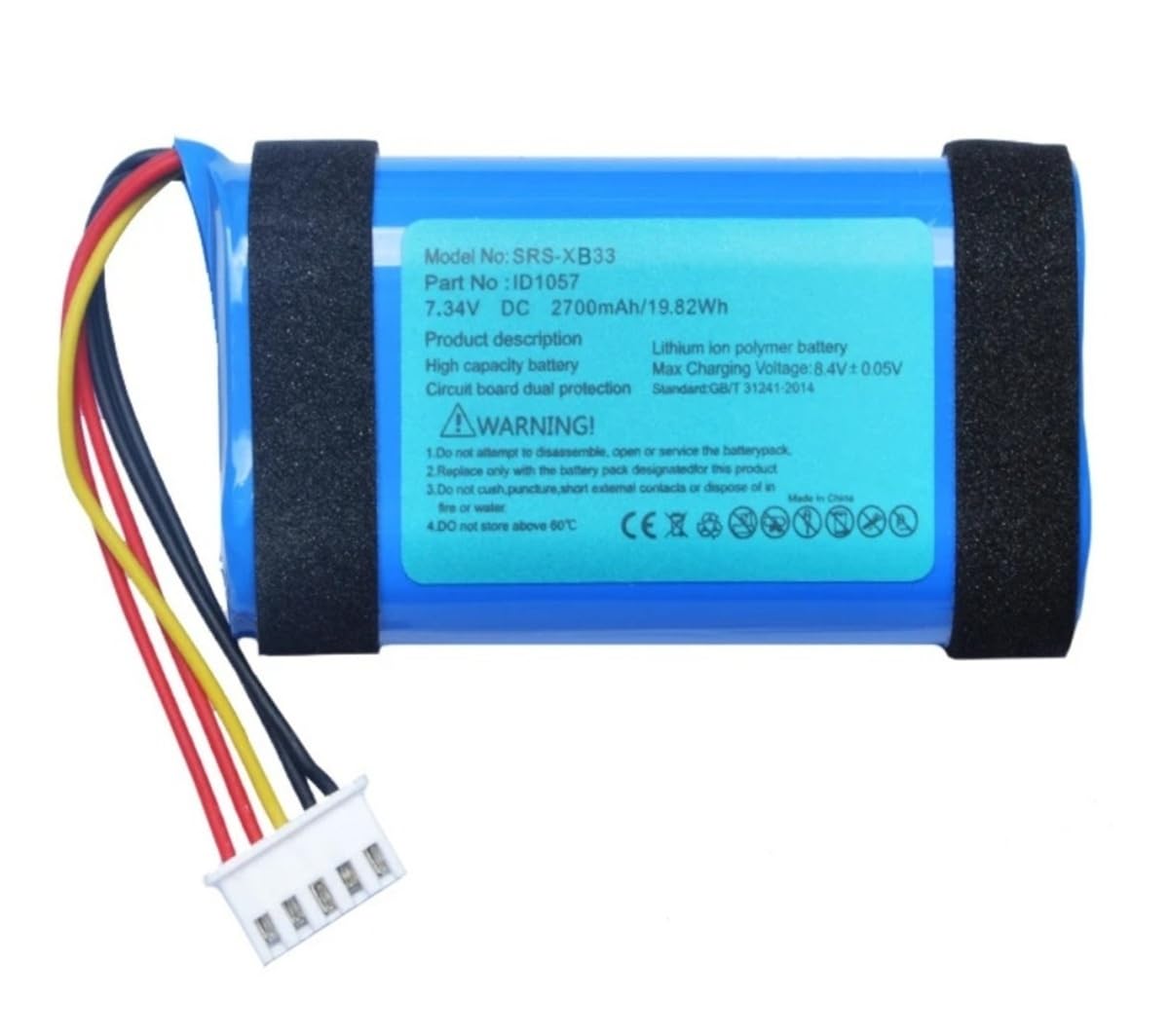 Zmlmajj One Color 7.34V 2700Mah Replacement Battery, Bluetooth Speaker Battery Id1057 - Compatible With Sony Srs-Xb31 Srs-Xb33 Srs Xb31 Xb33