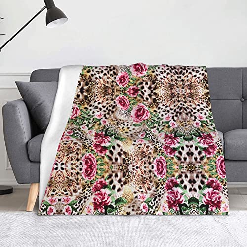 Couverture en flanelle léopard et rose pour canapé et lit douillet - 2