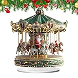 Carrusel de Navidad - Decoración de Interior Acrílico 2D con Papá Noel - de Mesa - para Interiores, Vacaciones, salón, Dormitorio, Cocina, Oficina, Chimenea, Ent