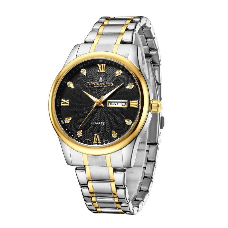 Image of London Fog Carnaby Collection Analog Watch for Men with Round Dial, Day & Date Display, Quartz Movement, Stainless Steel Strap & Water Resistant