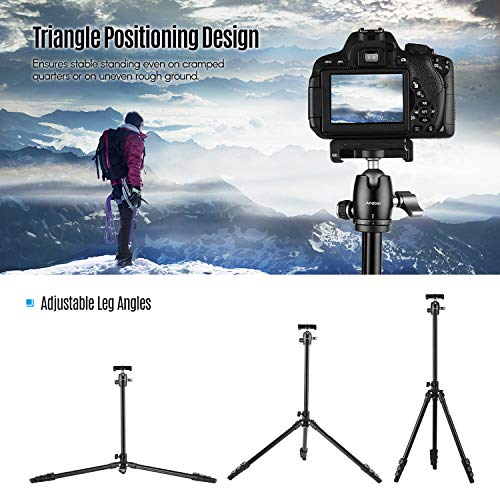 Andoer 152,4 cm Kamerastativ, 154 cm Überkopfstativ mit horizontalem Arm, Quer-Mittelsäule, 360-Grad-Kugelkopf für DSLR… – Bild 7