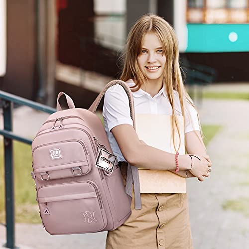 JANSBEN Školní batoh chlapecký dívčí teenager školní taška vodotěsný batoh dámský pánský školní batoh laptop taška batoh batoh nylon (30 l), Lila, 1