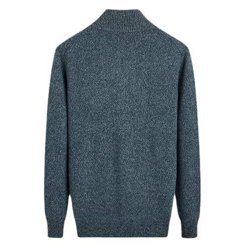 Vsadsau Men Wool Solid Sweater Thick Half Zipper Knitted Sweater Bottom Warm Turtleneck Jumpers3