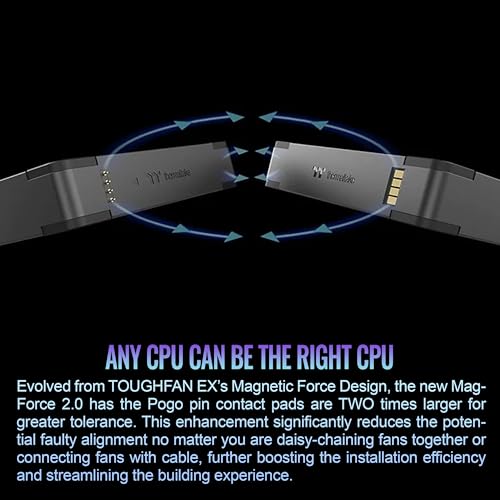 Image of Thermaltake TOUGHFAN EX12 Pro PC Cooling Fan, Magnetic Connection, Swappable Fan Blade, PWM Controlled 500~2000 RPM, Air Flow 70.8 CFM, 120mm Case /Radiator Fan (3 Pack) CL-F171-PL12BL-A