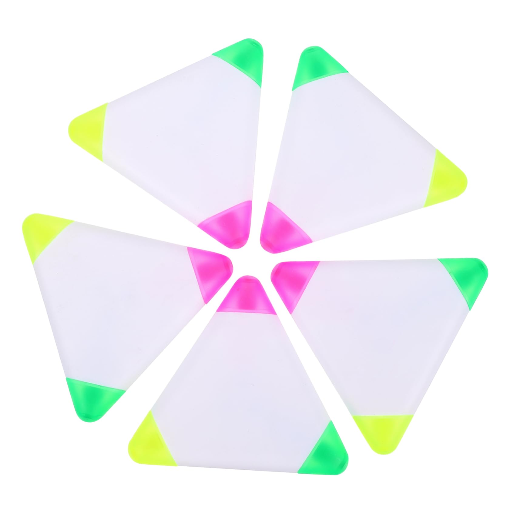 SHINEOFI 6 Set Evidenziatore Triangolare Evidenziatore Di Pastello Penne Da Disegno Fluorescenti Di Petali Pennarello Plastica Colorful 5 Pezzi * 6