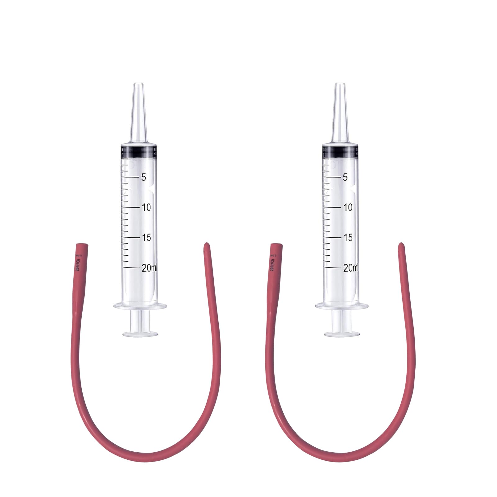 Yitaocity 2 Set Lamb and Goat Kid Feeding Kit -2X 20FR Tube, 2x20/60/100ml Reusable Drench Goat Syringe for Lamb, Dog, Sheep,Piglet,Rabbit Feeding (20ML)