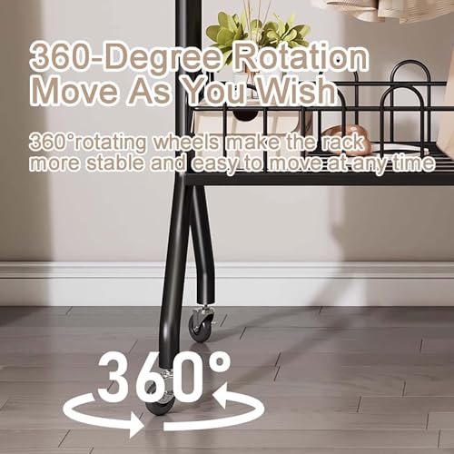 Portant à vêtements avec roulettes pour optimiser le rangement des petits espaces