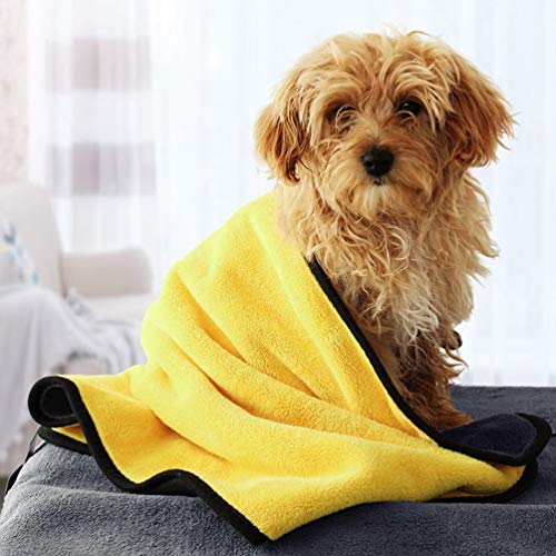 VILLCASE Toalha de Cachorro Super Absorvente para Animais de Estimação Toalha de Banho de Fibra Maci