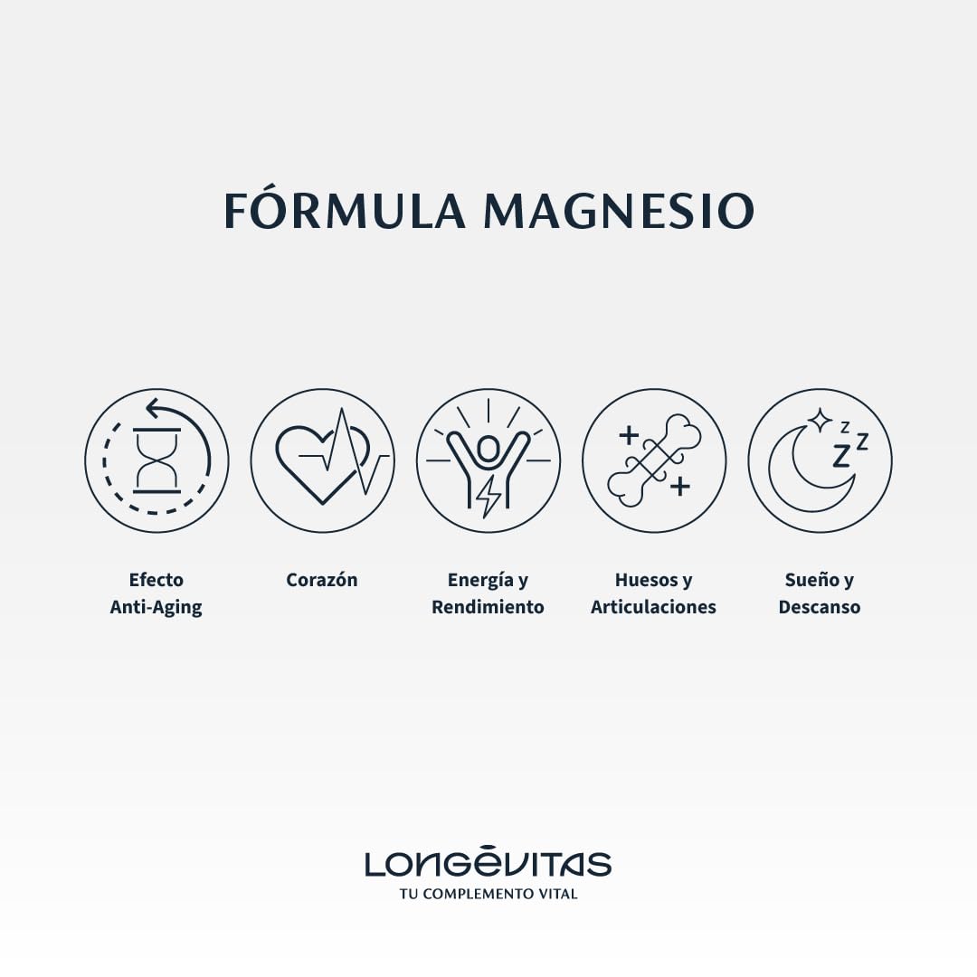 Magnesio Bisglicinato - Alta Absorción con Vitamina B6 y Glicina - Magnesio Cápsulas para Sistema Nervioso, Músculos y Energía - Reduce Cansancio y Fatiga - 100 Cápsulas (Paquete de 2)