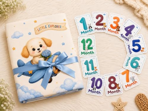 Image of NEW COMERS Baby Monthly Milestone Blanket | 1 to 12 Months Extra Soft Fleece | Best Photography Backdrop Prop | Size - 55 in to 44 inch Super Soft Fabric (Blue)