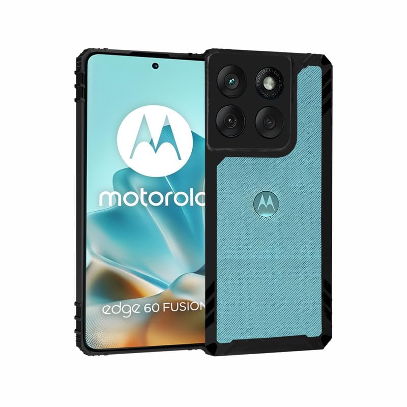Image of AIBEX Crystal Clear Back Cover for Motorola Edge 60 5G / Motorola Edge 60 Fusion 5G | Shockproof | 360 Protection | Transparent Non-Yellowing TPU + PC Bumper Case