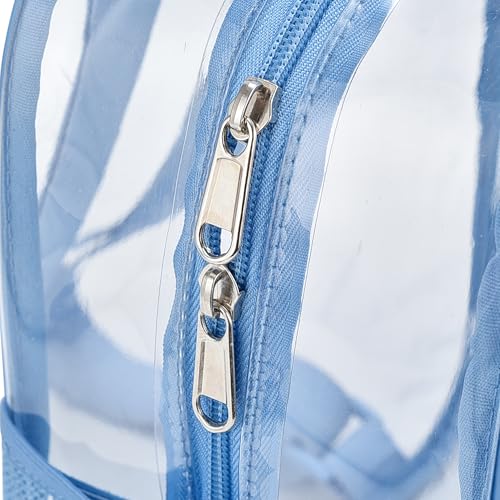 Image of Busiuw Clear Backpack for Stadium Events 12x12x6 with Front Pocket for Concert Sport Fashion Women Backpack Events Work Travel(Sky blue)