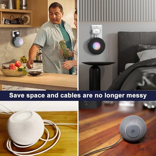 Soporte de pared para HomePod Mini con almacenamiento de cable resistente 4