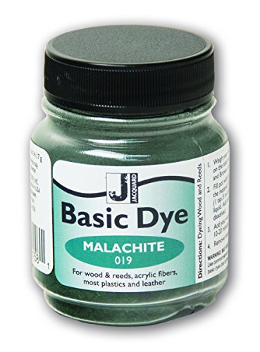 Jacquard Basic Dye .5oz - Malachite - The Perfect Solution for Hard to Dye Materials - Wood - Reeds - Straw - Paper - Leather - Hemp and More