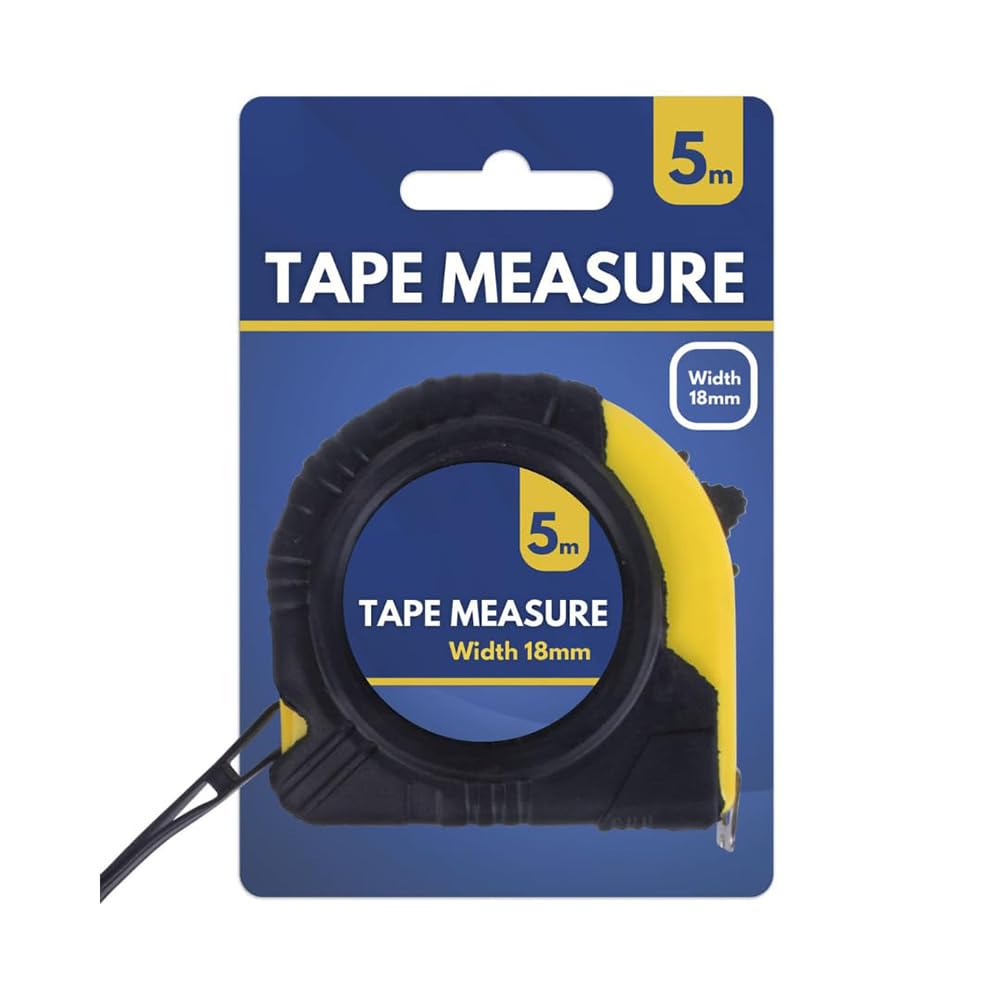 5m x18mm Self-Locking, Retractable Tape Measure, Metric Measuring Metres, Ideal for Everyday use- 5M