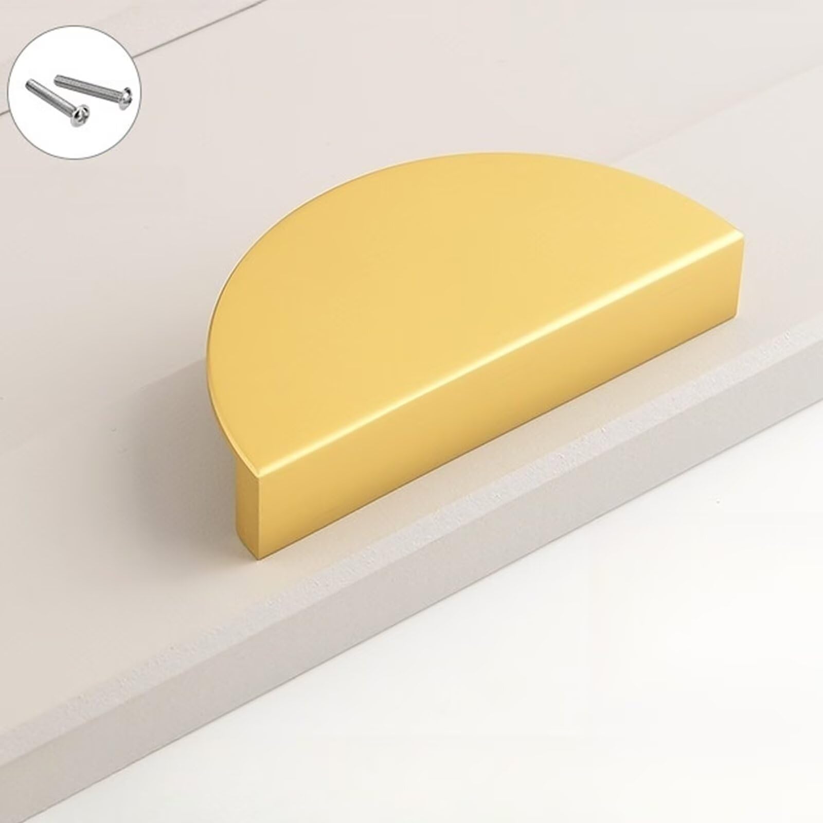 HLXDECO 10 Pack Cabinet Drawer Pulls Half Circle Moon Pull Bedroom Wardrobe Metal Handle Semicircle Door Handles for Home Room Kitchen Cupboard Decoration Furniture Hardware