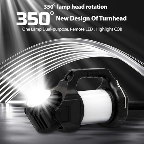 Image of Ghime Torch Lights Rechargeable Spotlight, 8 Light Modes, 4800mAh Power Bank, Waterproof, Lantern Flashlight for Indoor and Outdoor Emergency