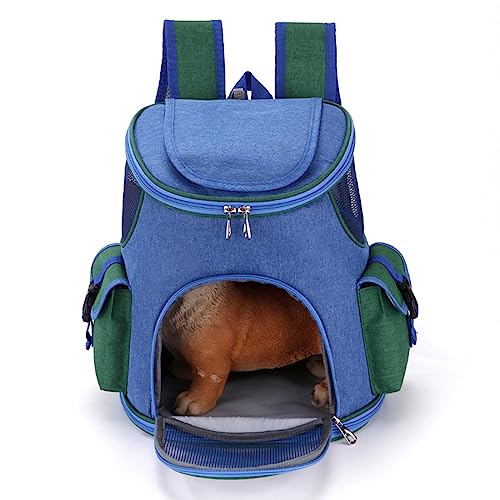 FUNAT Haustier Rucksack für Reisen Portable Katzentasche, Hund Mesh Atmungsaktiver Faltbarer Rucksack, Hund Reisetasche für Wandern Fahrrad und Motorrad zu Fuß
