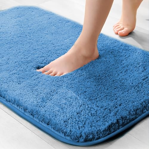 wyewye Mikrofaser-Badvorleger 2 cm super saugfähig 40 x 60 cm blau