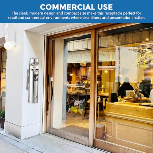 Aschenbecher Wandmontage, 2 PCS Wandaschenbecher für Draußen, Edelstahl Aschenbecher mit Schloss, Wetterfest Tubular Öffentliche Aschenbechers für Terrasse, Restaurant, Hotel und Büro