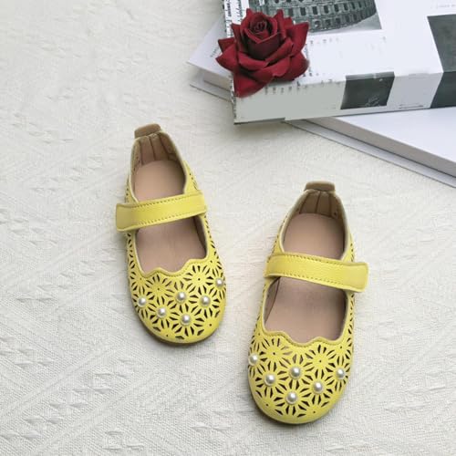 IWIHMIV Toddler Girls Dress Shoes Little Girls Soft Soled Non Slip Mary Jane Comfortable Flat Hollow Out Shoes Toddler3