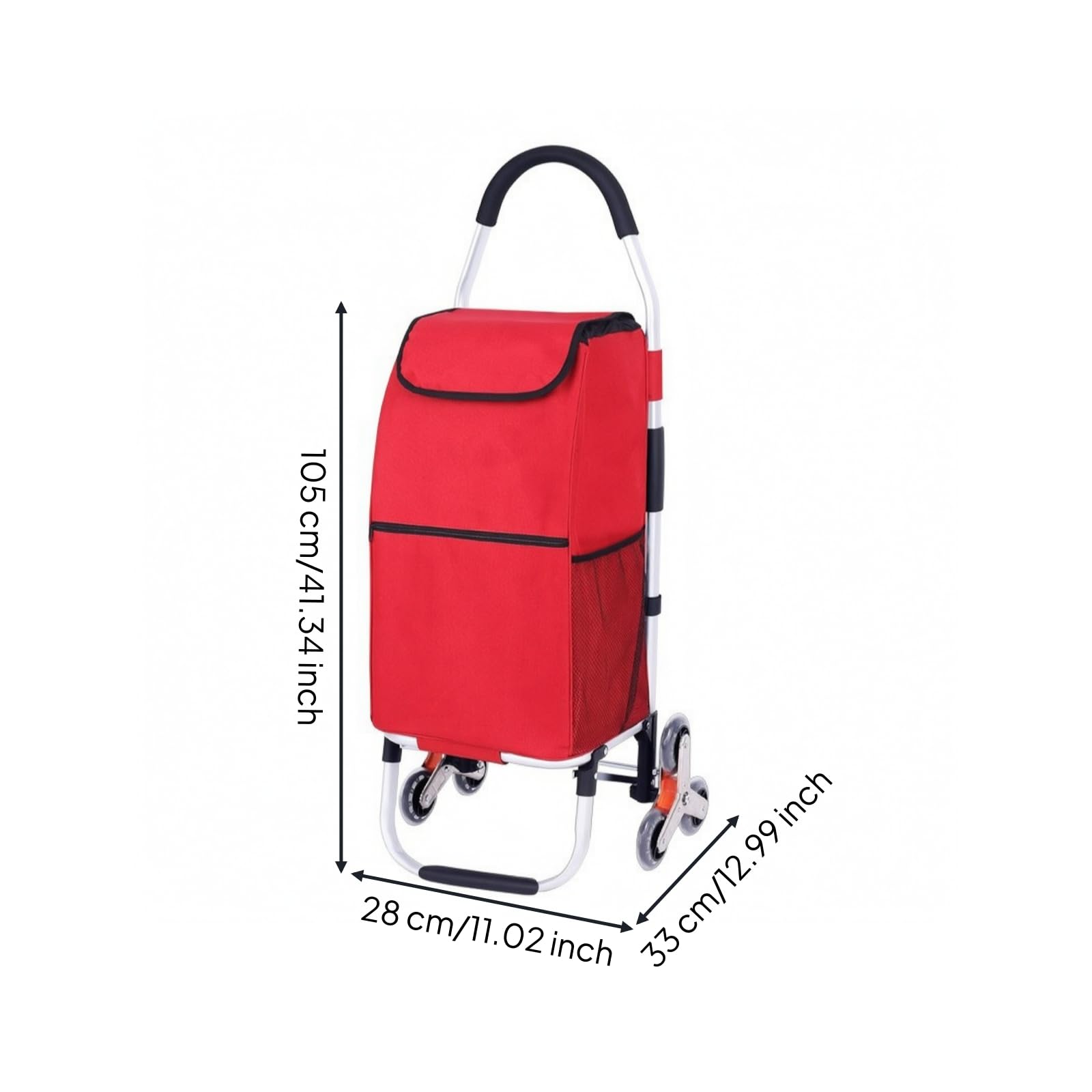 Carrito Plegable Portátil Carrito Plegable con Bolsa Robusto para Tiendas, Rojo